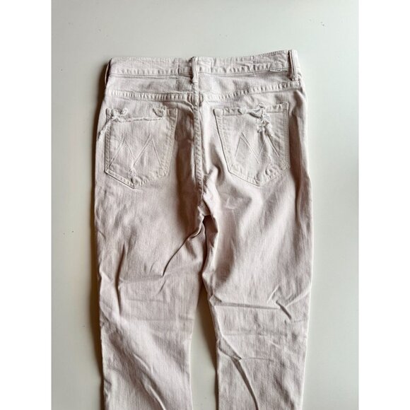 MOTHER The High Waisted Rascal Ankle Soft Pink Slim Straight Leg Jeans, Size 30 - Picture 9 of 16